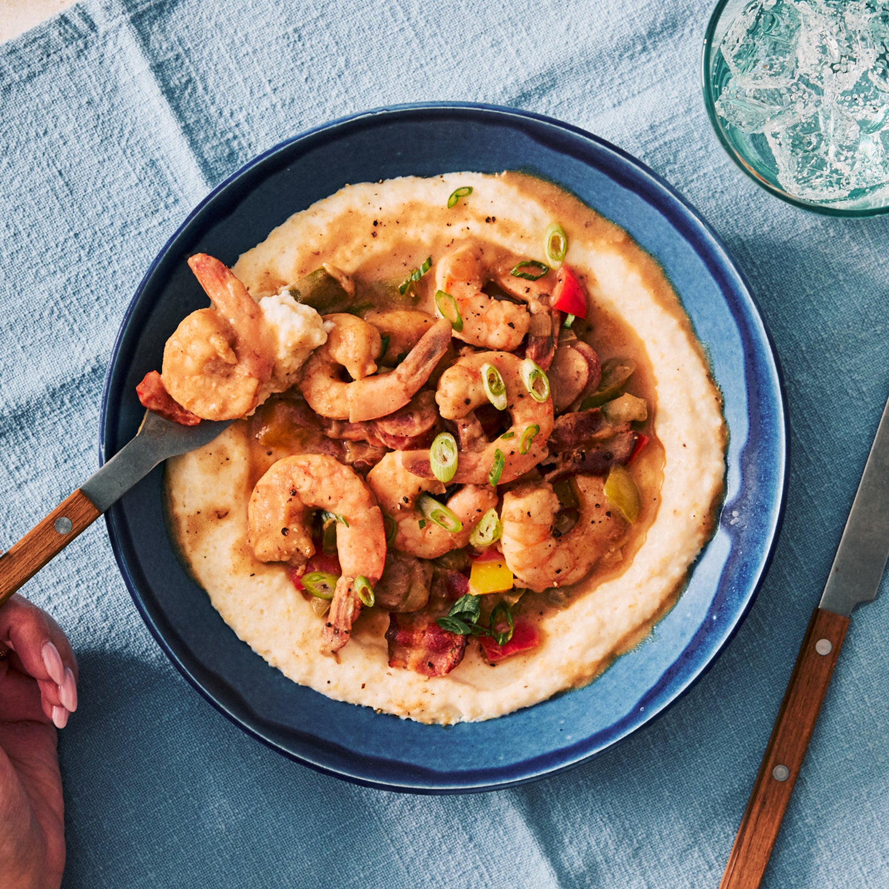 Gritzy Stone-Ground Grits In Shrimp Dish
