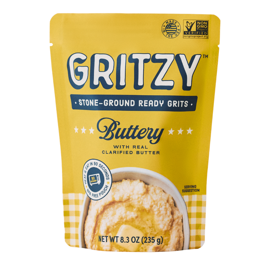Gritzy stone-ground Buttery ready grits